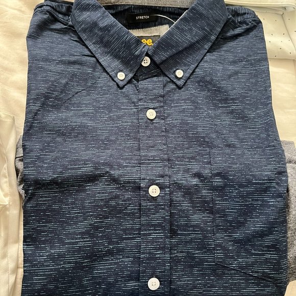 NWT! Navy Blue Cotton Short Sleeve Button Down // Lee Men's Size L - Picture 5 of 7
